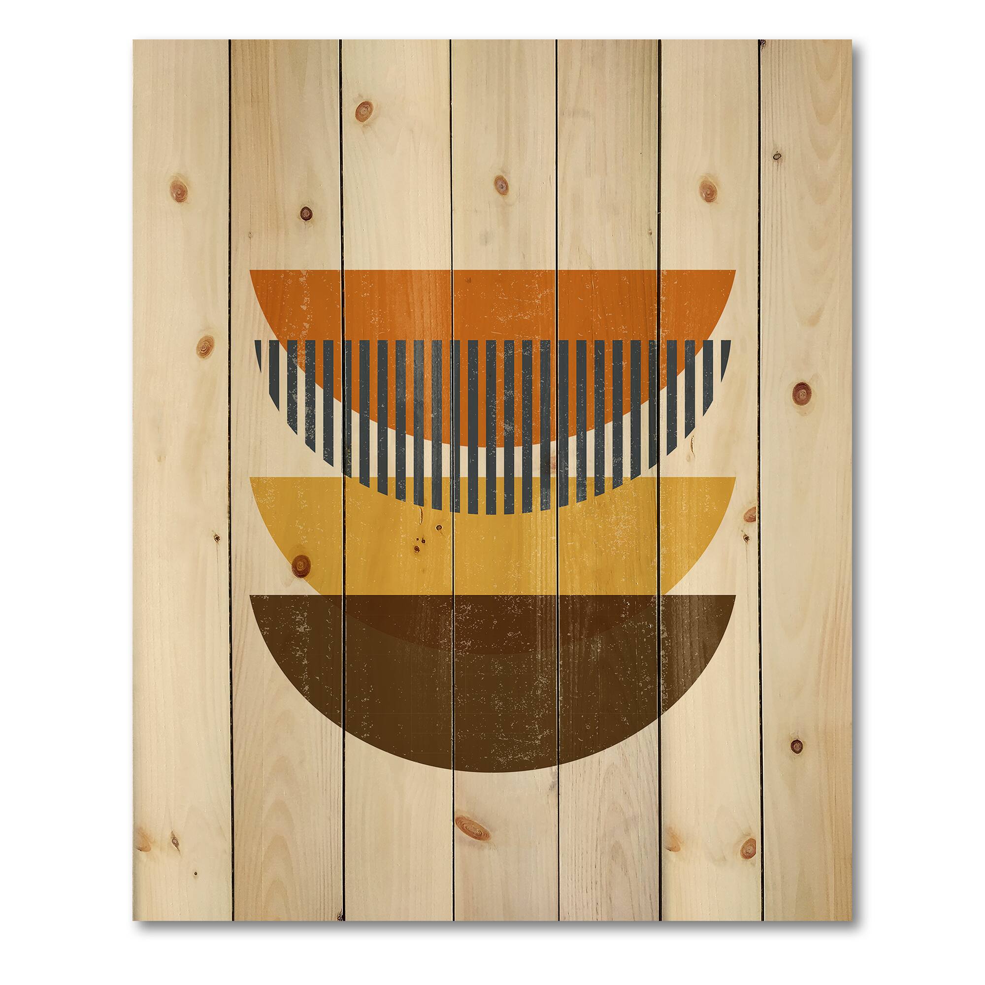 Designart - Abstract Geometric Moon In Earth Tones